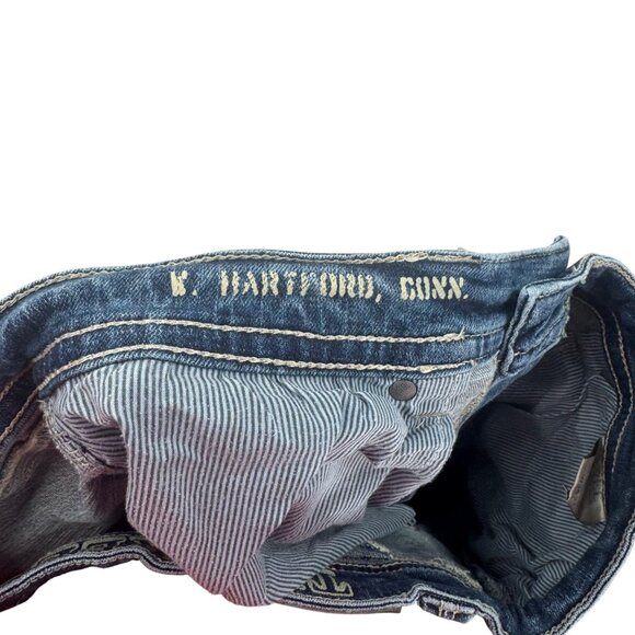 TK Axel Slim Boot Cut Blue Denim Jeans Mens Size 34x31.5 Classic Fit Durable Mat - Picture 9 of 9